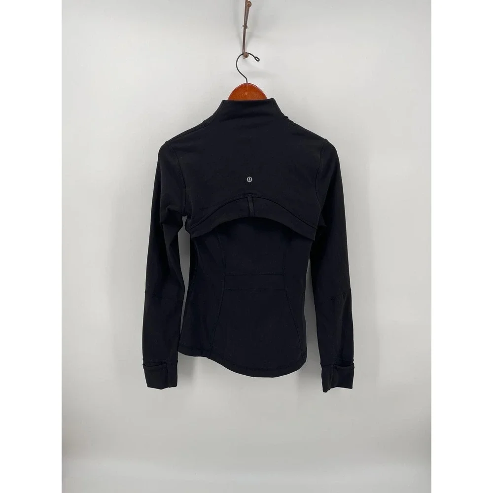 Lululemon Define Jacket Womens 6 Black Full Zip Thumbholes Vent Back Yoga Run‎